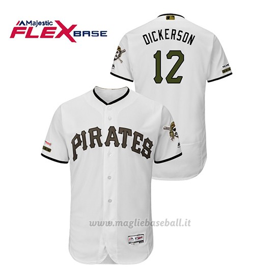Maglia Baseball Uomo Pittsburgh Pirates Corey Dickerson 150th Aniversario Patch Autentico Flex Base Bianco